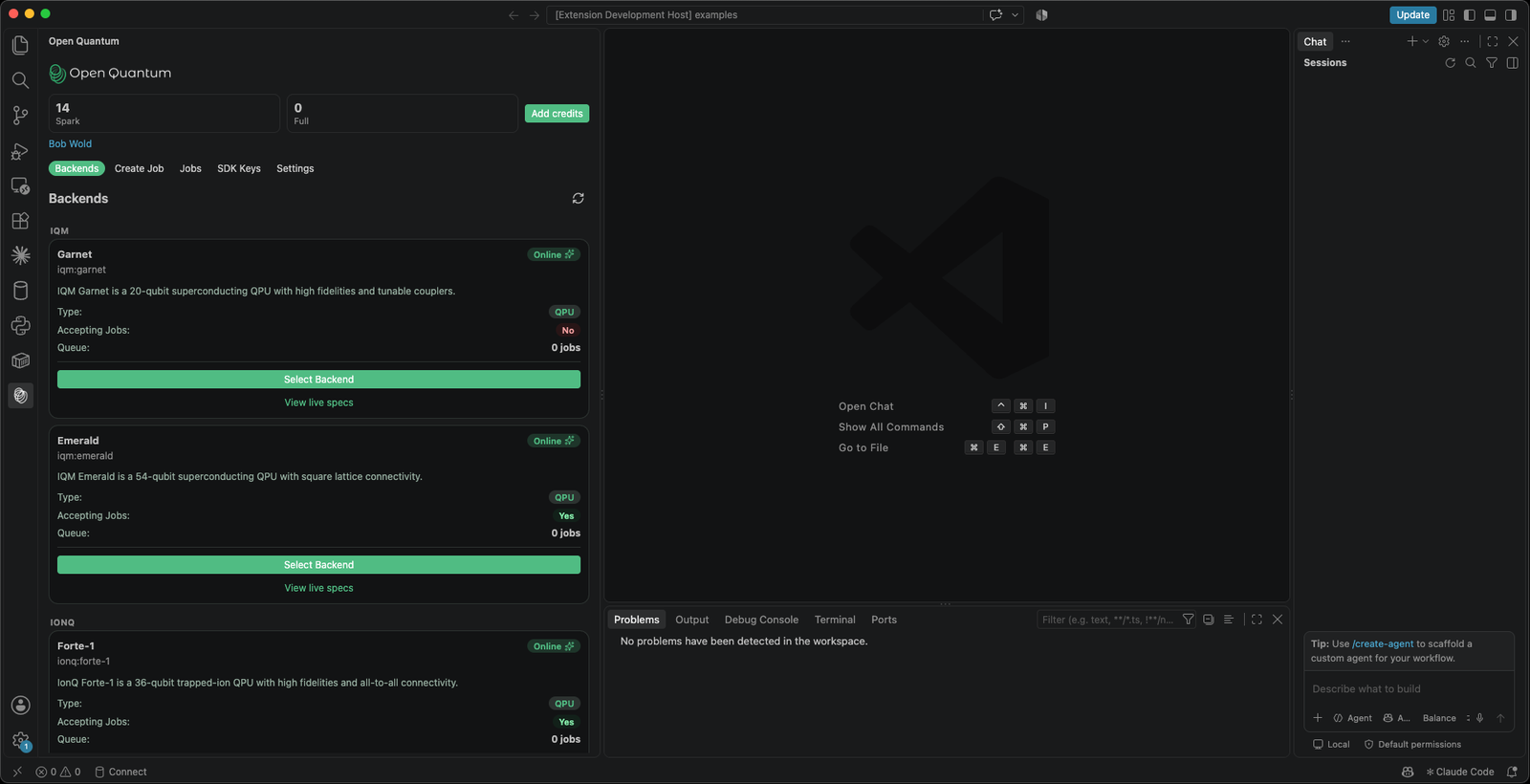 Live status, queue depth, and Spark availability for every backend in your organization.